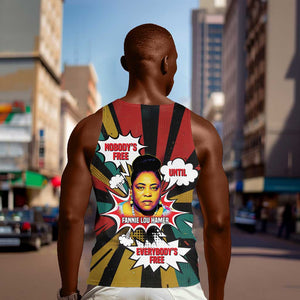 Fannie Lou Hamer Men Tank Top with Pop Art Comic Style Design Bold Quote and Civil Rights Tribute - African Pride
