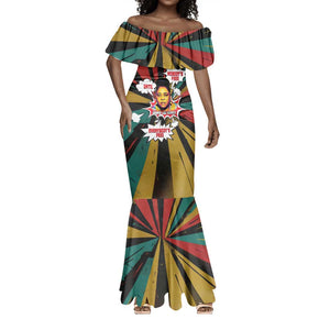 Fannie Lou Hamer Mermaid Dress with Pop Art Comic Style Design Bold Quote and Civil Rights Tribute - African Pride