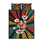 Fannie Lou Hamer Quilt Bed Set with Pop Art Comic Style Design Bold Quote and Civil Rights Tribute - African Pride