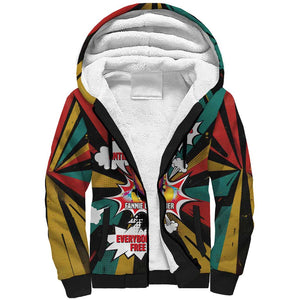 Fannie Lou Hamer Sherpa Hoodie with Pop Art Comic Style Design Bold Quote and Civil Rights Tribute - African Pride