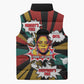 Fannie Lou Hamer Sleeveless Puffer Jacket with Pop Art Comic Style Design Bold Quote and Civil Rights Tribute - African Pride