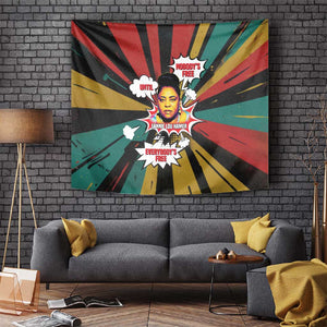 Fannie Lou Hamer Tapestry with Pop Art Comic Style Design Bold Quote and Civil Rights Tribute - African Pride
