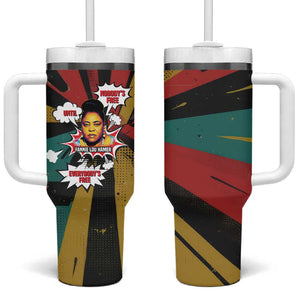 Fannie Lou Hamer Tumbler With Handle with Pop Art Comic Style Design Bold Quote and Civil Rights Tribute - African Pride