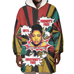 Fannie Lou Hamer Wearable Blanket Hoodie with Pop Art Comic Style Design Bold Quote and Civil Rights Tribute - African Pride