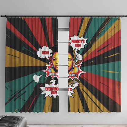 Fannie Lou Hamer Window Curtain with Pop Art Comic Style Design Bold Quote and Civil Rights Tribute - African Pride