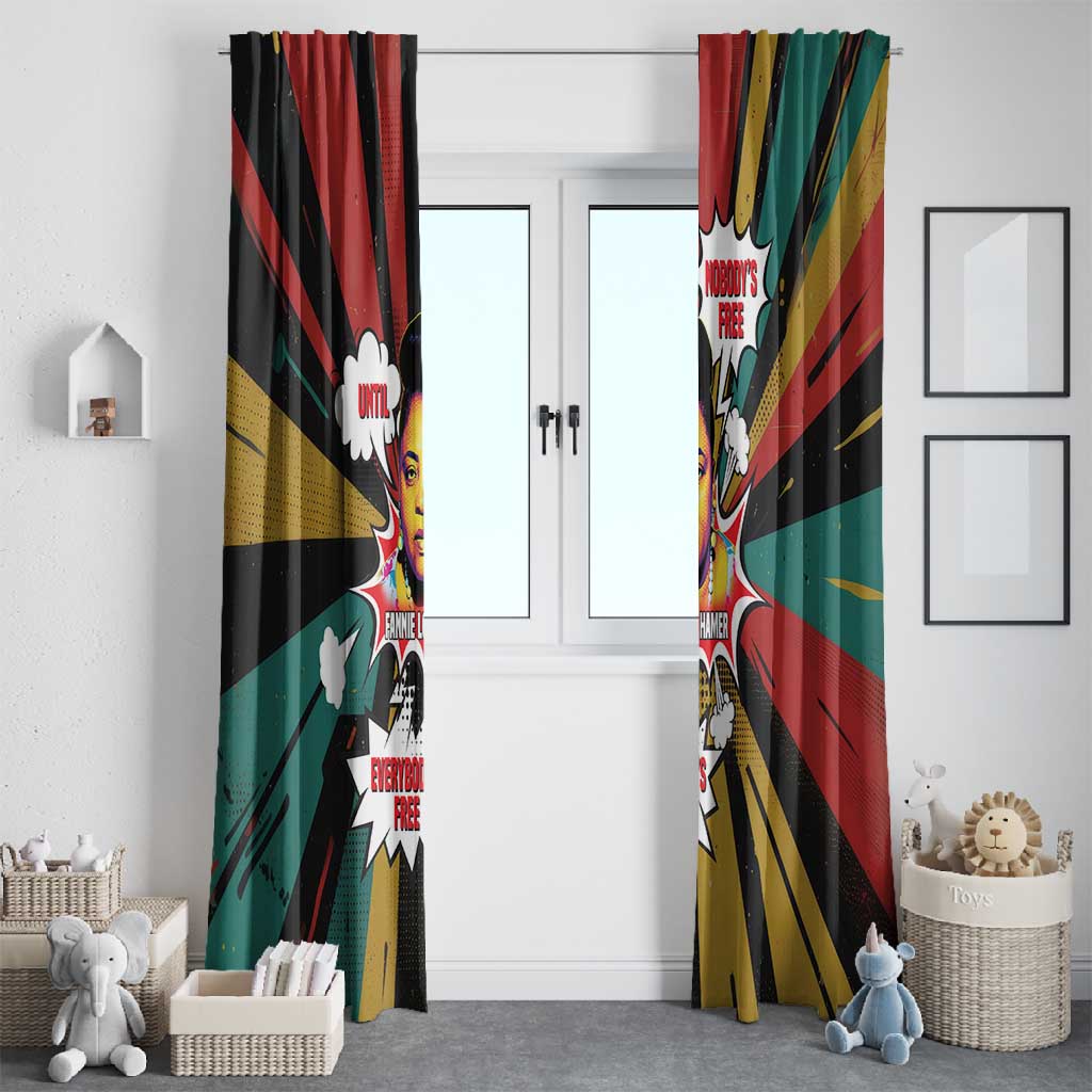 Fannie Lou Hamer Window Curtain with Pop Art Comic Style Design Bold Quote and Civil Rights Tribute - African Pride