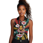 Fannie Lou Hamer Women Sleeveless Polo Shirt with Pop Art Comic Style Design Bold Quote and Civil Rights Tribute - African Pride