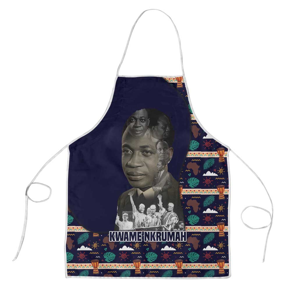 Kwame Nkrumah Apron Ghana Pan-African Print Design Portrait and Anti-Colonial Legacy Tribute - African Pride