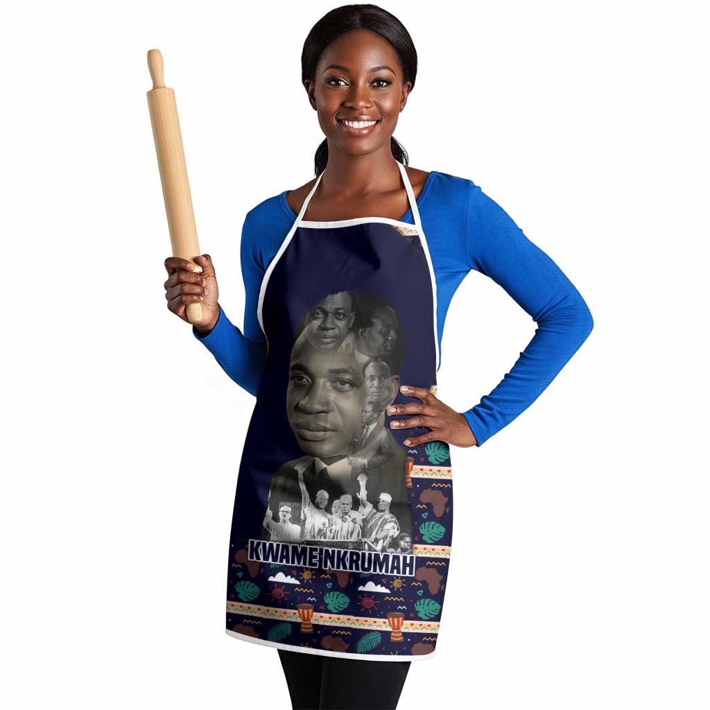 Kwame Nkrumah Apron Ghana Pan-African Print Design Portrait and Anti-Colonial Legacy Tribute - African Pride