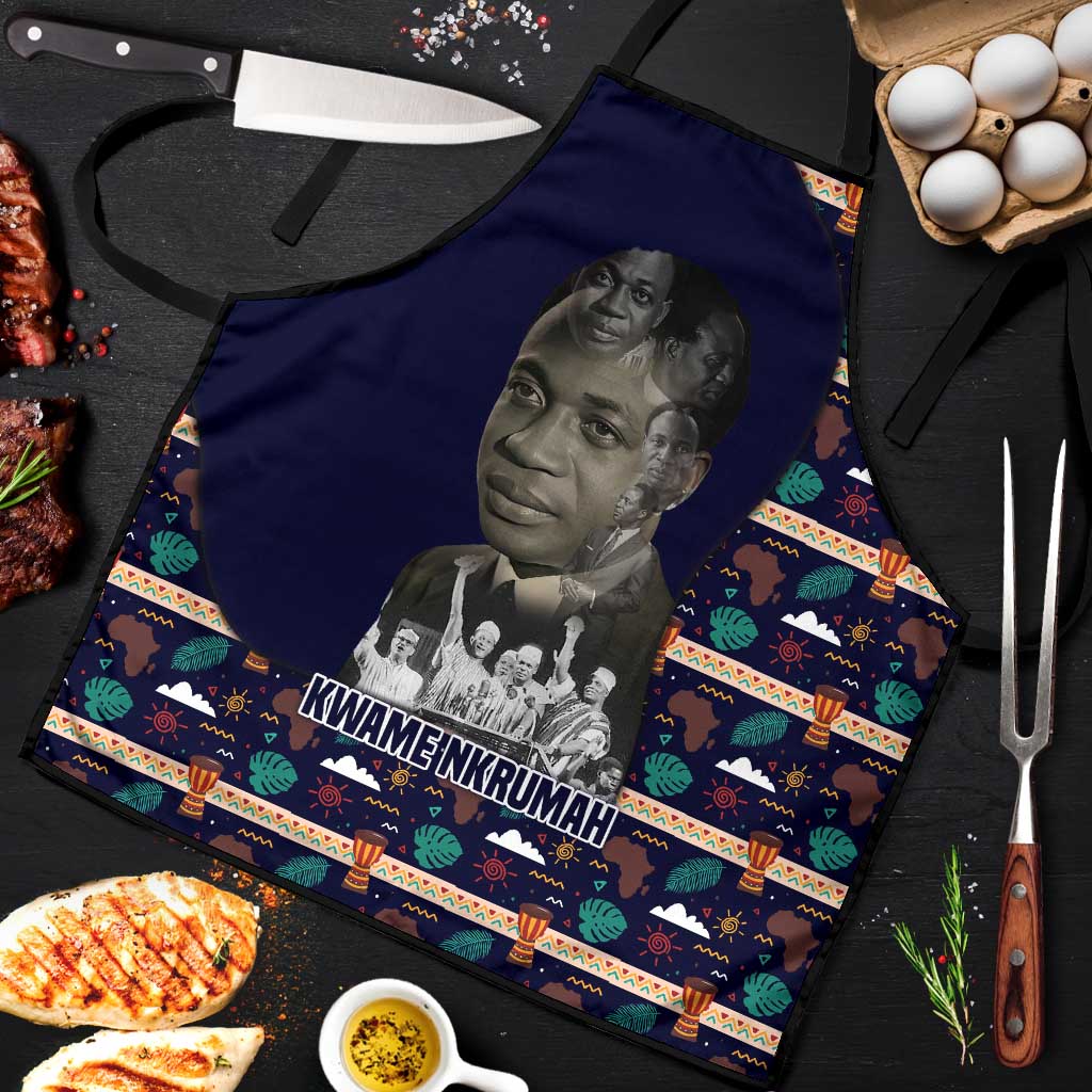 Kwame Nkrumah Apron Ghana Pan-African Print Design Portrait and Anti-Colonial Legacy Tribute - African Pride