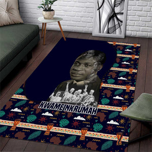 Kwame Nkrumah Area Rug Ghana Pan-African Print Design Portrait and Anti-Colonial Legacy Tribute - African Pride