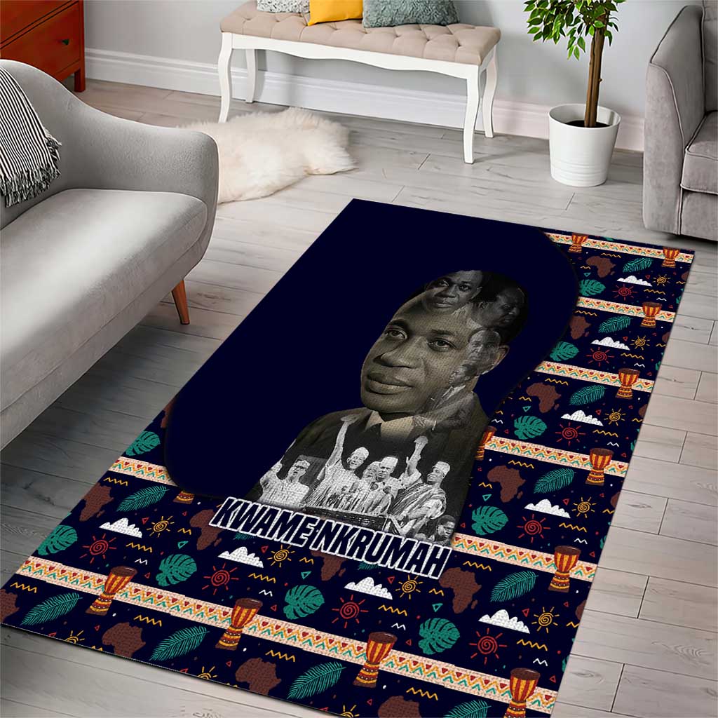 Kwame Nkrumah Area Rug Ghana Pan-African Print Design Portrait and Anti-Colonial Legacy Tribute - African Pride