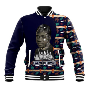 Kwame Nkrumah Baseball Jacket Ghana Pan-African Print Design Portrait and Anti-Colonial Legacy Tribute - African Pride