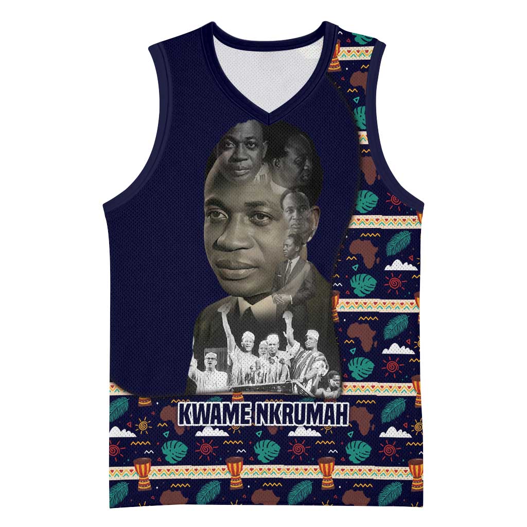 Kwame Nkrumah Basketball Jersey Ghana Pan-African Print Design Portrait and Anti-Colonial Legacy Tribute - African Pride