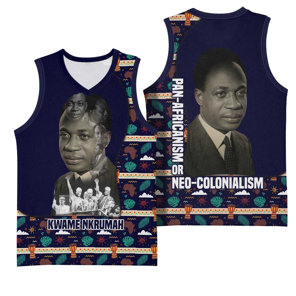 Kwame Nkrumah Basketball Jersey Ghana Pan-African Print Design Portrait and Anti-Colonial Legacy Tribute - African Pride
