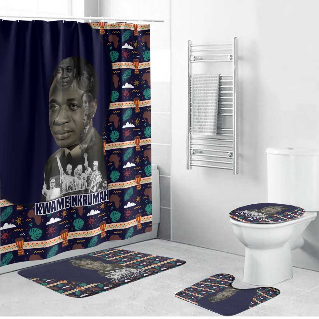 Kwame Nkrumah Bathroom Set Ghana Pan-African Print Design Portrait and Anti-Colonial Legacy Tribute - African Pride