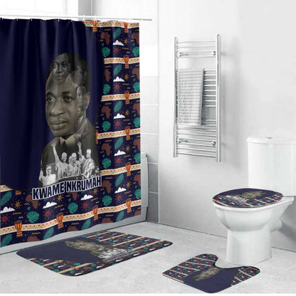 Kwame Nkrumah Bathroom Set Ghana Pan-African Print Design Portrait and Anti-Colonial Legacy Tribute - African Pride