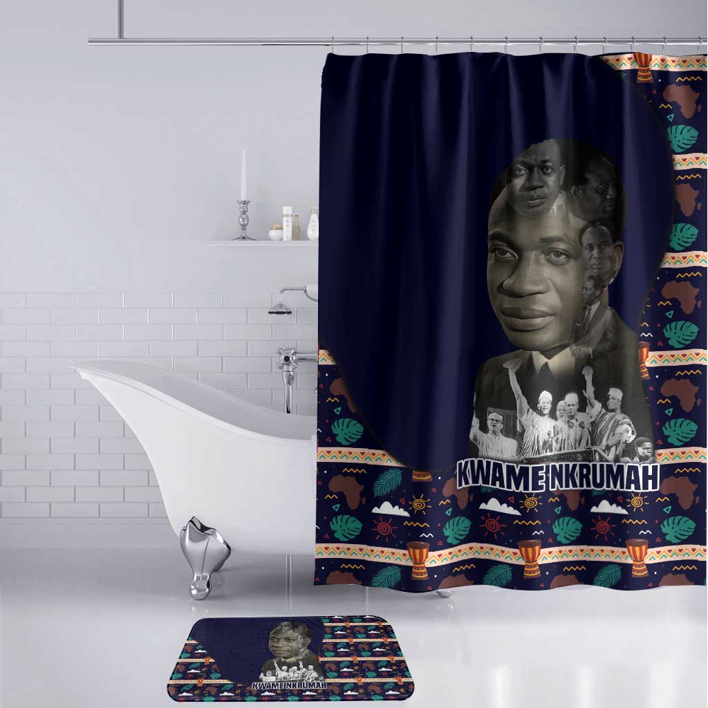 Kwame Nkrumah Bathroom Set Ghana Pan-African Print Design Portrait and Anti-Colonial Legacy Tribute - African Pride