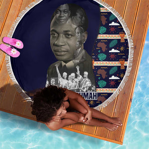 Kwame Nkrumah Beach Blanket Ghana Pan-African Print Design Portrait and Anti-Colonial Legacy Tribute - African Pride