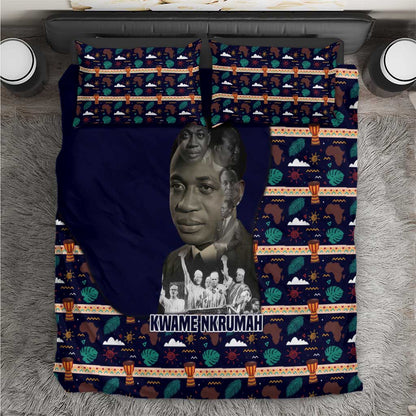 Kwame Nkrumah Bedding Set Ghana Pan-African Print Design Portrait and Anti-Colonial Legacy Tribute - African Pride