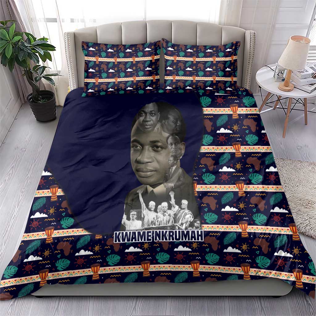 Kwame Nkrumah Bedding Set Ghana Pan-African Print Design Portrait and Anti-Colonial Legacy Tribute - African Pride