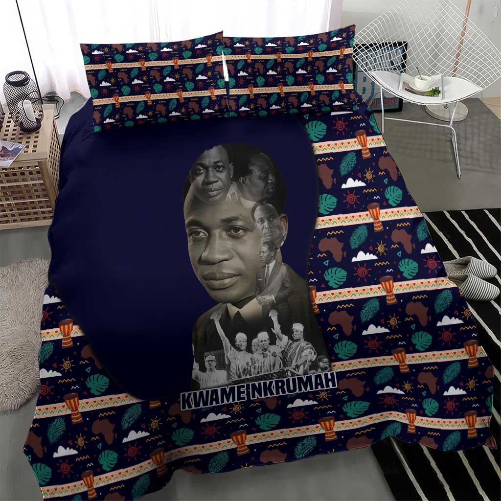 Kwame Nkrumah Bedding Set Ghana Pan-African Print Design Portrait and Anti-Colonial Legacy Tribute - African Pride