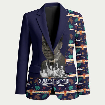 Kwame Nkrumah Blazer Ghana Pan-African Print Design Portrait and Anti-Colonial Legacy Tribute - African Pride