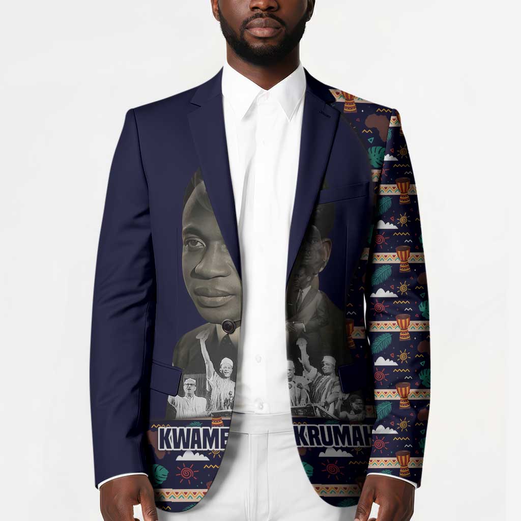 Kwame Nkrumah Blazer Ghana Pan-African Print Design Portrait and Anti-Colonial Legacy Tribute - African Pride