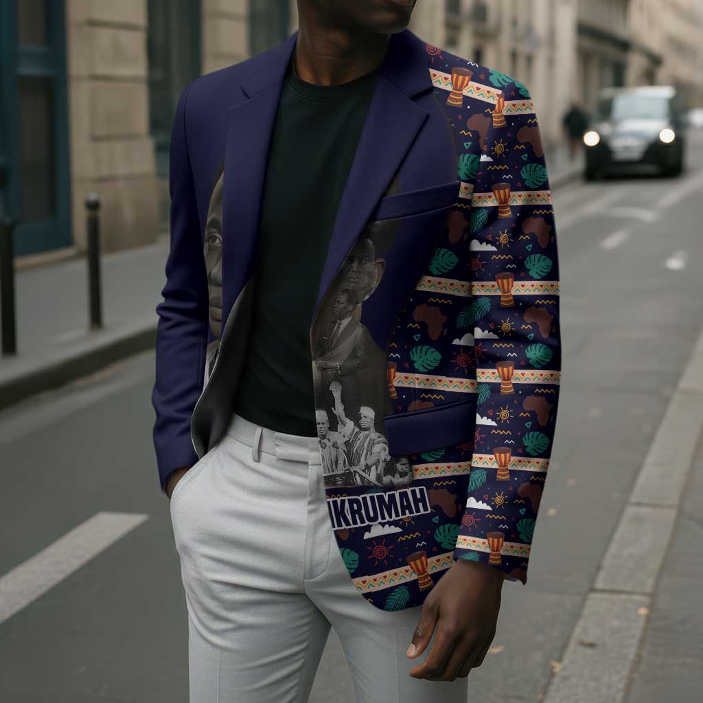 Kwame Nkrumah Blazer Ghana Pan-African Print Design Portrait and Anti-Colonial Legacy Tribute - African Pride
