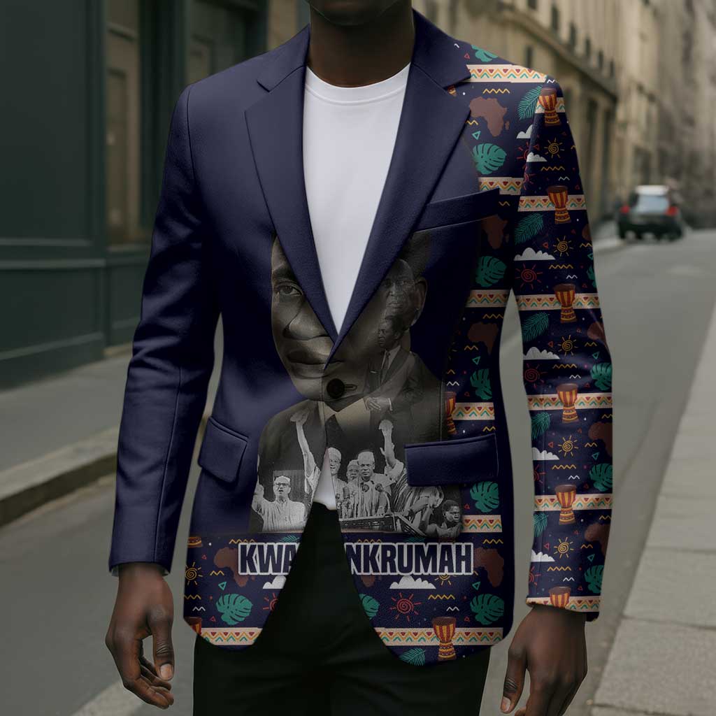 Kwame Nkrumah Blazer Ghana Pan-African Print Design Portrait and Anti-Colonial Legacy Tribute - African Pride