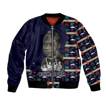Kwame Nkrumah Bomber Jacket Ghana Pan-African Print Design Portrait and Anti-Colonial Legacy Tribute - African Pride