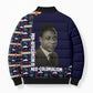 Kwame Nkrumah Bomber Puffer Jacket Ghana Pan-African Print Design Portrait and Anti-Colonial Legacy Tribute - African Pride