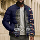 Kwame Nkrumah Bomber Puffer Jacket Ghana Pan-African Print Design Portrait and Anti-Colonial Legacy Tribute - African Pride