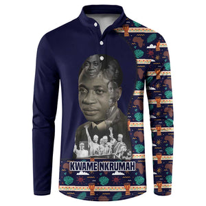 Kwame Nkrumah Button Sweatshirt Ghana Pan-African Print Design Portrait and Anti-Colonial Legacy Tribute