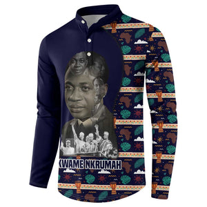 Kwame Nkrumah Button Sweatshirt Ghana Pan-African Print Design Portrait and Anti-Colonial Legacy Tribute