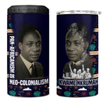 Kwame Nkrumah 4 in 1 Can Cooler Tumbler Ghana Pan-African Print Design Portrait and Anti-Colonial Legacy Tribute - African Pride