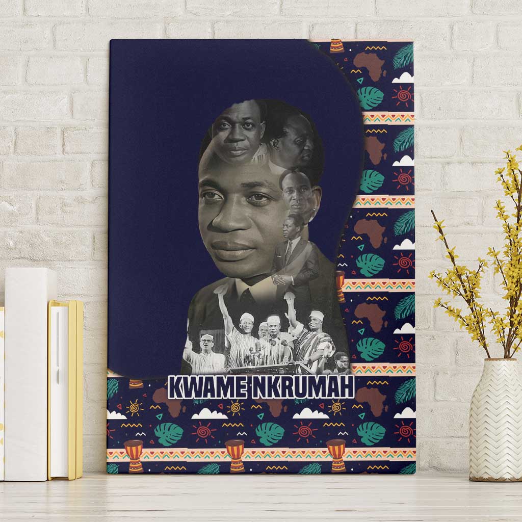 Kwame Nkrumah Canvas Wall Art Ghana Pan-African Print Design Portrait and Anti-Colonial Legacy Tribute - African Pride