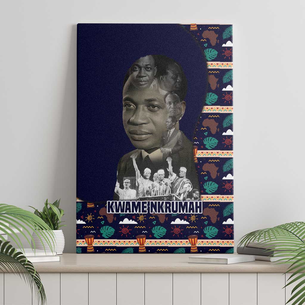 Kwame Nkrumah Canvas Wall Art Ghana Pan-African Print Design Portrait and Anti-Colonial Legacy Tribute - African Pride