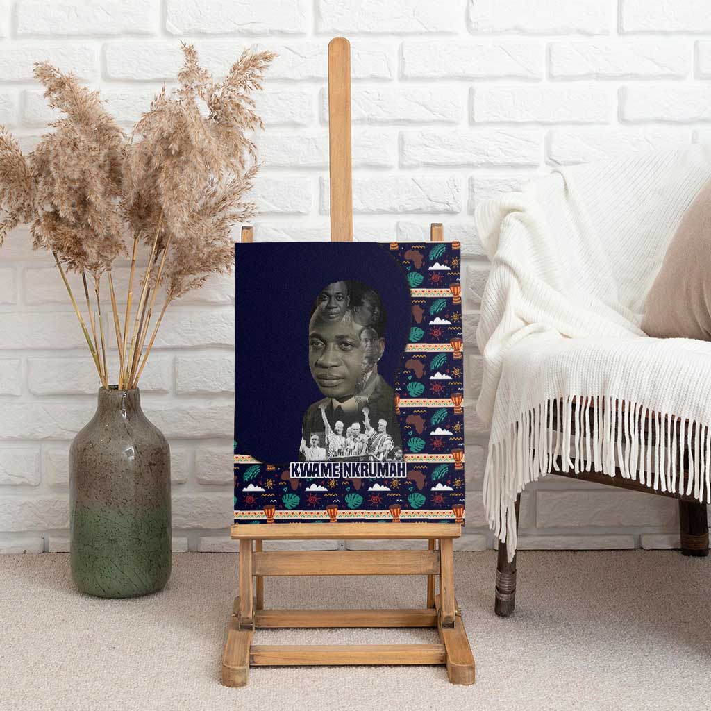 Kwame Nkrumah Canvas Wall Art Ghana Pan-African Print Design Portrait and Anti-Colonial Legacy Tribute - African Pride