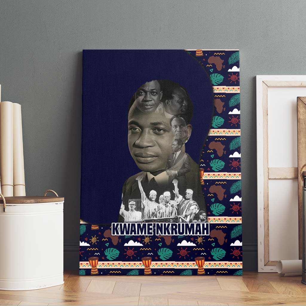 Kwame Nkrumah Canvas Wall Art Ghana Pan-African Print Design Portrait and Anti-Colonial Legacy Tribute - African Pride