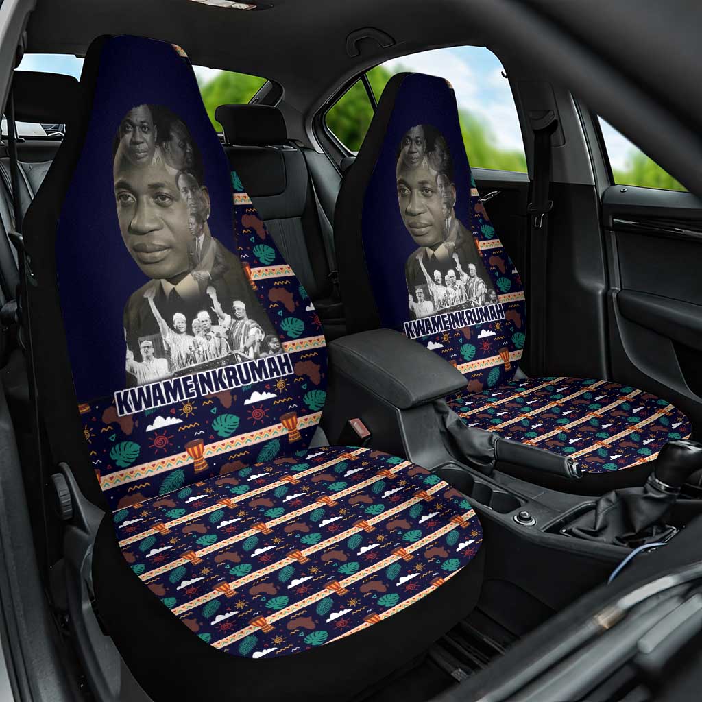 Kwame Nkrumah Car Seat Cover Ghana Pan-African Print Design Portrait and Anti-Colonial Legacy Tribute - African Pride