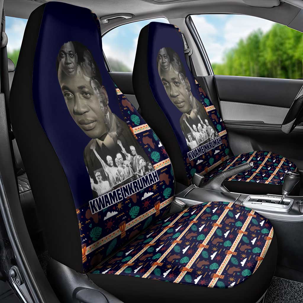 Kwame Nkrumah Car Seat Cover Ghana Pan-African Print Design Portrait and Anti-Colonial Legacy Tribute - African Pride