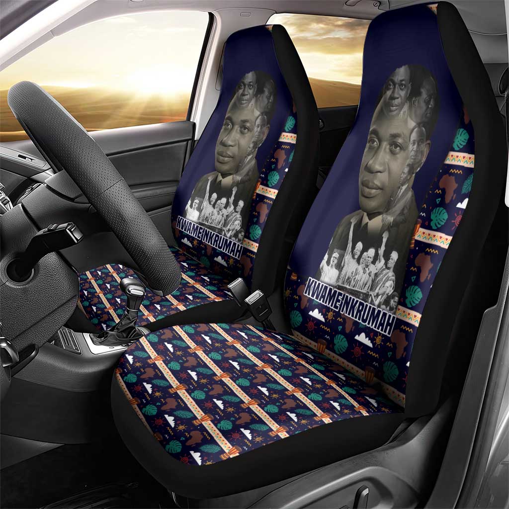 Kwame Nkrumah Car Seat Cover Ghana Pan-African Print Design Portrait and Anti-Colonial Legacy Tribute - African Pride