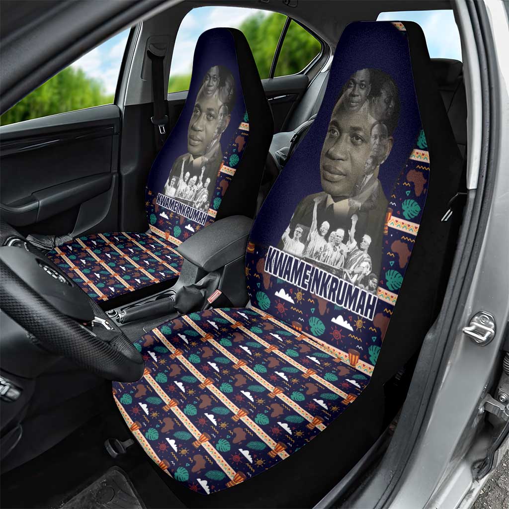 Kwame Nkrumah Car Seat Cover Ghana Pan-African Print Design Portrait and Anti-Colonial Legacy Tribute - African Pride