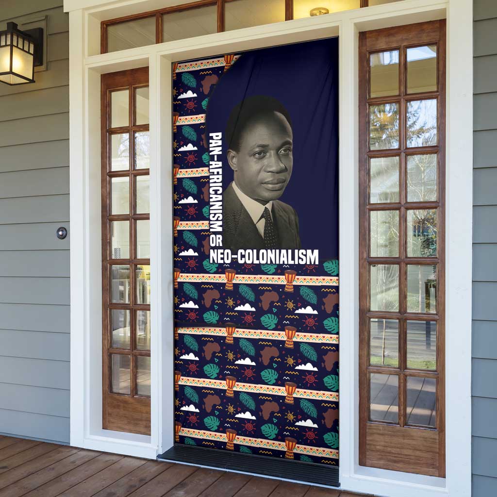 Kwame Nkrumah Door Cover Ghana Pan-African Print Design Portrait and Anti-Colonial Legacy Tribute - African Pride
