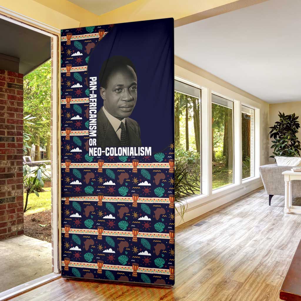 Kwame Nkrumah Door Cover Ghana Pan-African Print Design Portrait and Anti-Colonial Legacy Tribute - African Pride