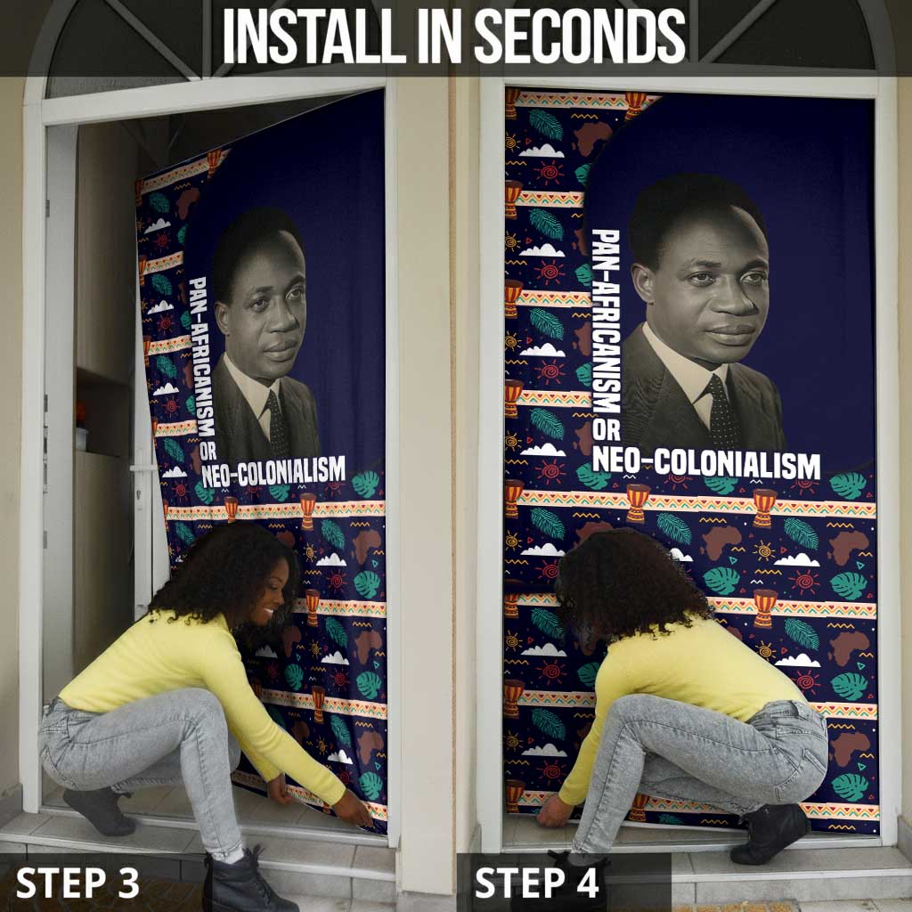 Kwame Nkrumah Door Cover Ghana Pan-African Print Design Portrait and Anti-Colonial Legacy Tribute - African Pride