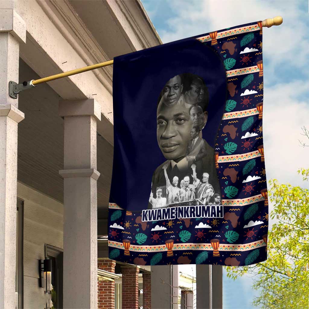 Kwame Nkrumah Garden Flag Ghana Pan-African Print Design Portrait and Anti-Colonial Legacy Tribute - African Pride