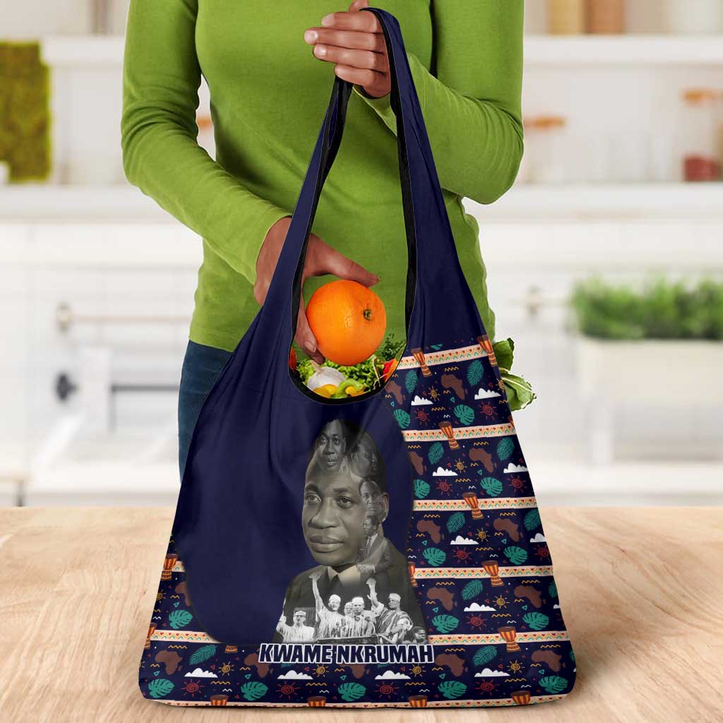 Kwame Nkrumah Grocery Bag Ghana Pan-African Print Design Portrait and Anti-Colonial Legacy Tribute - African Pride