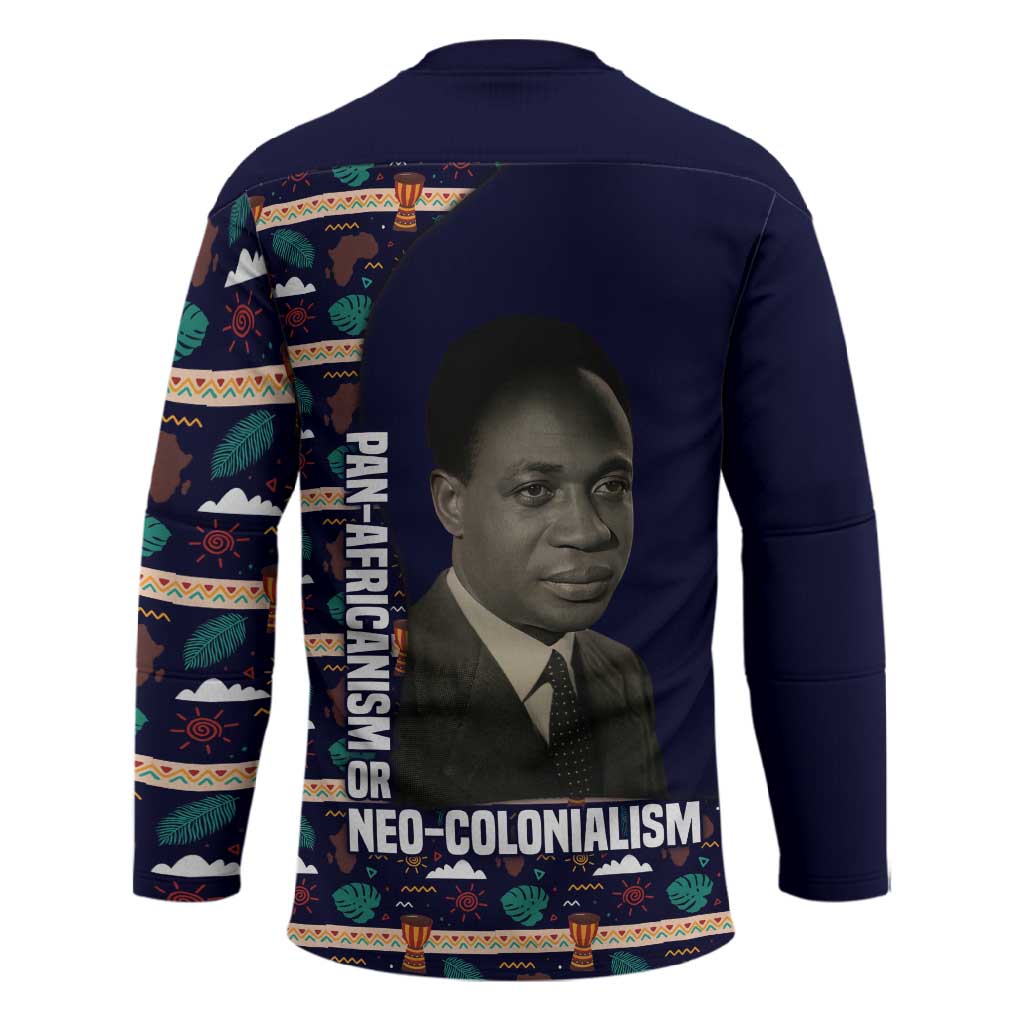 Kwame Nkrumah Hockey Jersey Ghana Pan-African Print Design Portrait and Anti-Colonial Legacy Tribute - African Pride